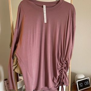 Lululemon side cinch long sleeve crew spiced chai